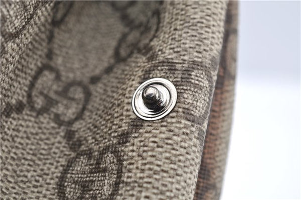 Authentic GUCCI Vintage Clutch Hand Bag Purse GG PVC Leather 130653 Brown 0278G