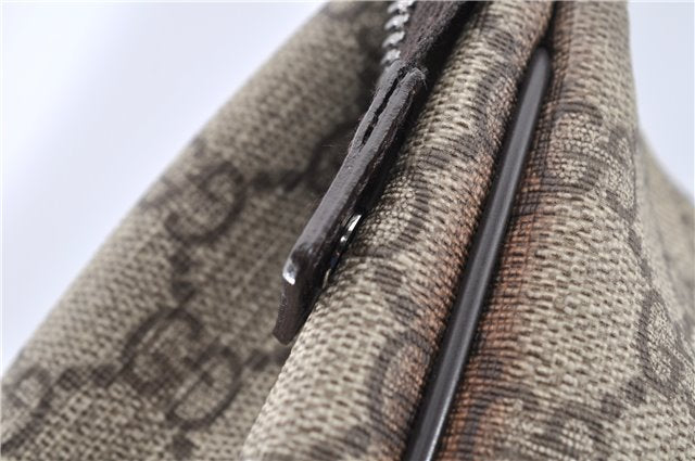 Authentic GUCCI Vintage Clutch Hand Bag Purse GG PVC Leather 130653 Brown 0278G