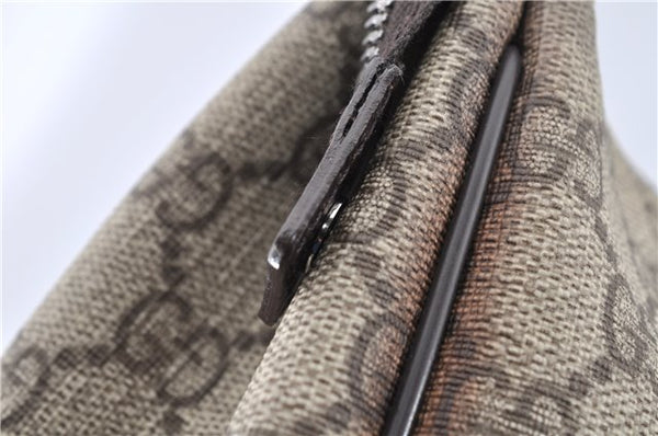 Authentic GUCCI Vintage Clutch Hand Bag Purse GG PVC Leather 130653 Brown 0278G