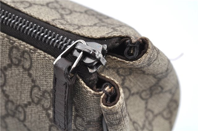 Authentic GUCCI Vintage Clutch Hand Bag Purse GG PVC Leather 130653 Brown 0278G