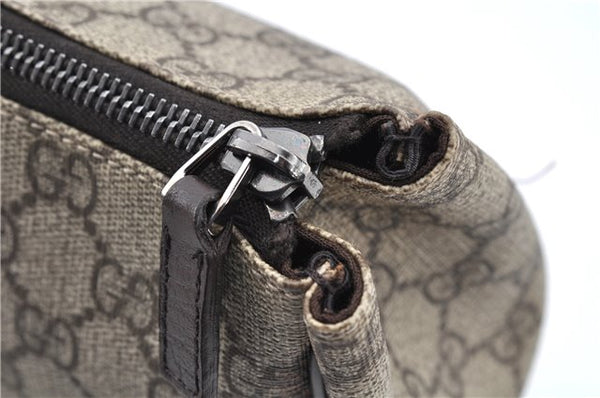 Authentic GUCCI Vintage Clutch Hand Bag Purse GG PVC Leather 130653 Brown 0278G