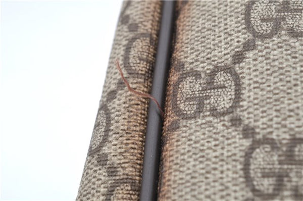 Authentic GUCCI Vintage Clutch Hand Bag Purse GG PVC Leather 130653 Brown 0278G