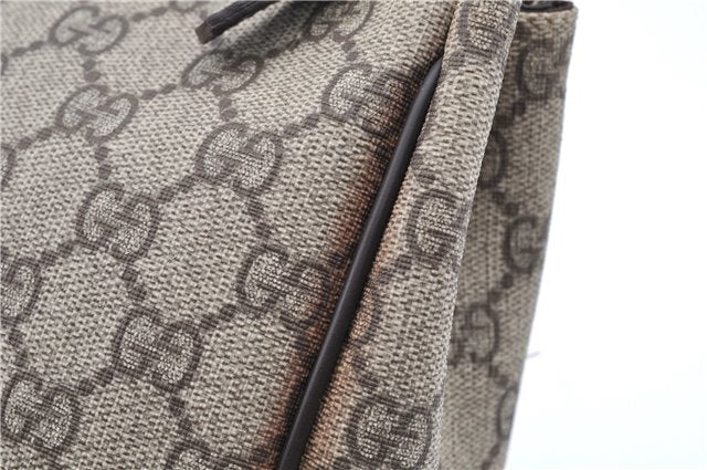 Authentic GUCCI Vintage Clutch Hand Bag Purse GG PVC Leather 130653 Brown 0278G