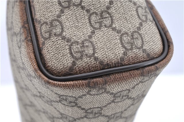 Authentic GUCCI Vintage Clutch Hand Bag Purse GG PVC Leather 130653 Brown 0278G