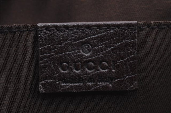 Authentic GUCCI Vintage Clutch Hand Bag Purse GG PVC Leather 130653 Brown 0278G
