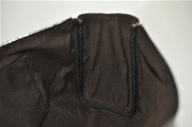 Authentic GUCCI Vintage Clutch Hand Bag Purse GG PVC Leather 130653 Brown 0278G