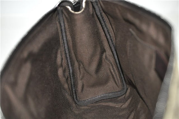 Authentic GUCCI Vintage Clutch Hand Bag Purse GG PVC Leather 130653 Brown 0278G