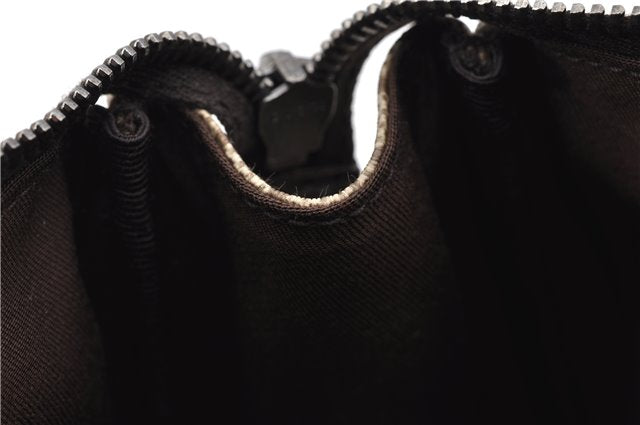 Authentic GUCCI Vintage Clutch Hand Bag Purse GG PVC Leather 130653 Brown 0278G