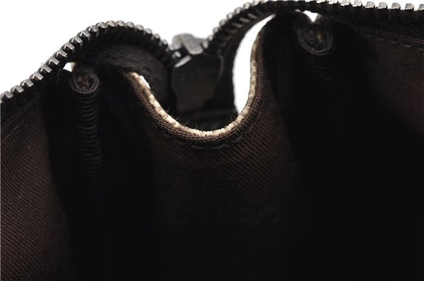 Authentic GUCCI Vintage Clutch Hand Bag Purse GG PVC Leather 130653 Brown 0278G