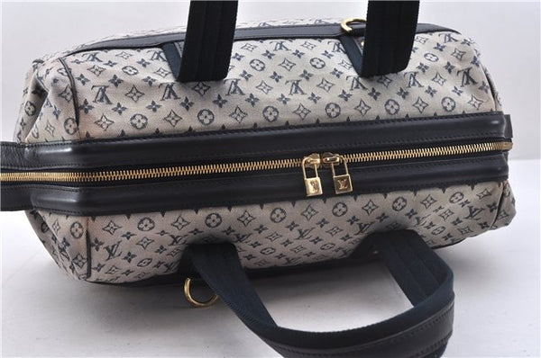 Authentic Louis Vuitton Monogram Mini Josephine GM Hand Bag Blue M92211 LV 0279F