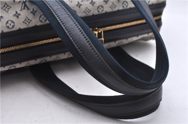 Authentic Louis Vuitton Monogram Mini Josephine GM Hand Bag Blue M92211 LV 0279F