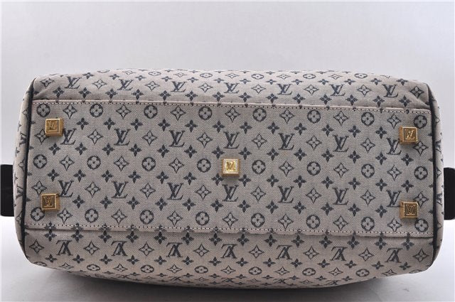 Authentic Louis Vuitton Monogram Mini Josephine GM Hand Bag Blue M92211 LV 0279F