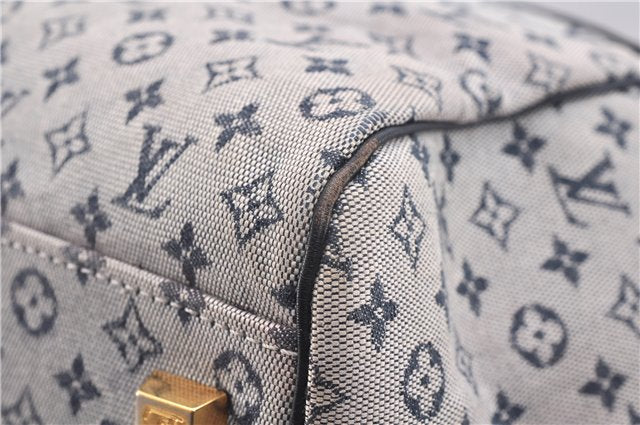 Authentic Louis Vuitton Monogram Mini Josephine GM Hand Bag Blue M92211 LV 0279F