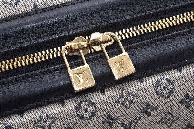 Authentic Louis Vuitton Monogram Mini Josephine GM Hand Bag Blue M92211 LV 0279F
