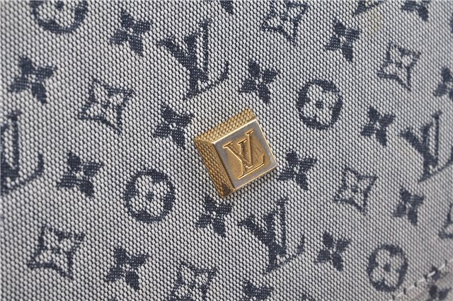 Authentic Louis Vuitton Monogram Mini Josephine GM Hand Bag Blue M92211 LV 0279F