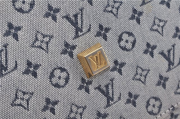 Authentic Louis Vuitton Monogram Mini Josephine GM Hand Bag Blue M92211 LV 0279F