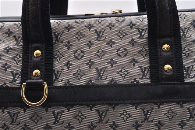 Authentic Louis Vuitton Monogram Mini Josephine GM Hand Bag Blue M92211 LV 0279F