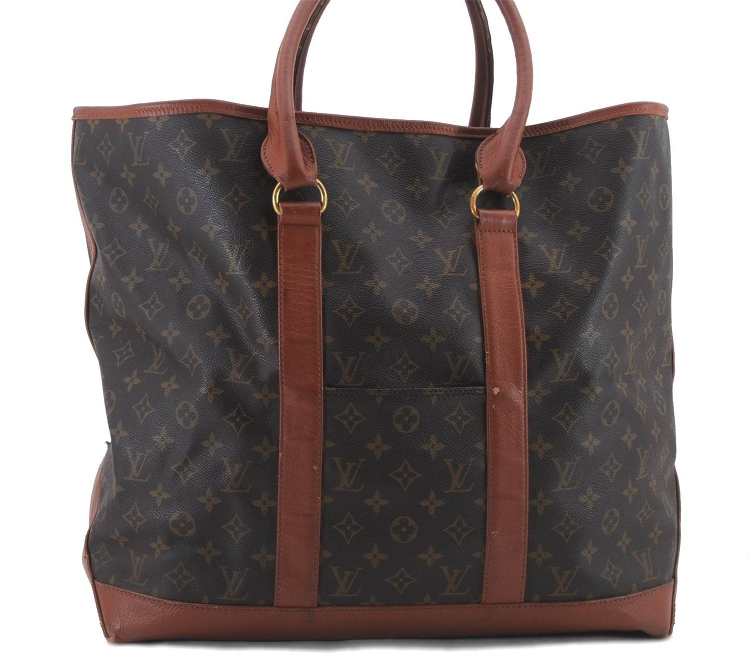 Auth Louis Vuitton Monogram Sac Weekend GM Vintage Tote Hand Bag M42420 LV 0280D