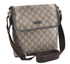 Authentic GUCCI Shoulder Cross Body Bag Purse GG PVC Leather 223666 Brown 0280G