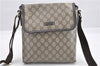 Authentic GUCCI Shoulder Cross Body Bag Purse GG PVC Leather 223666 Brown 0280G