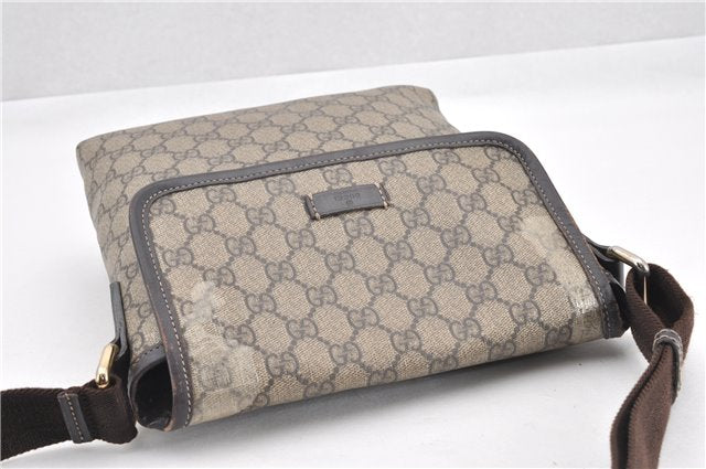 Authentic GUCCI Shoulder Cross Body Bag Purse GG PVC Leather 223666 Brown 0280G