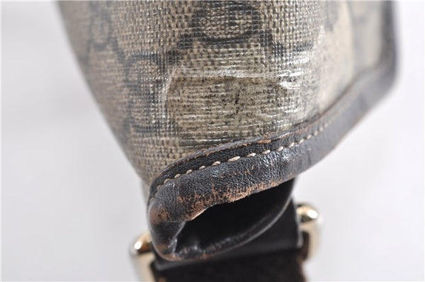 Authentic GUCCI Shoulder Cross Body Bag Purse GG PVC Leather 223666 Brown 0280G