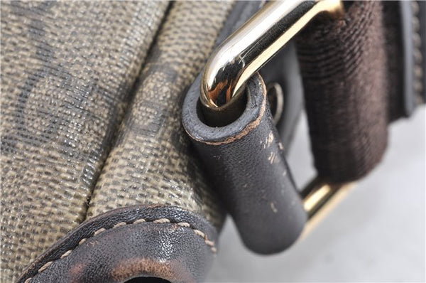 Authentic GUCCI Shoulder Cross Body Bag Purse GG PVC Leather 223666 Brown 0280G