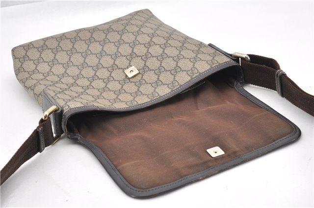 Authentic GUCCI Shoulder Cross Body Bag Purse GG PVC Leather 223666 Brown 0280G