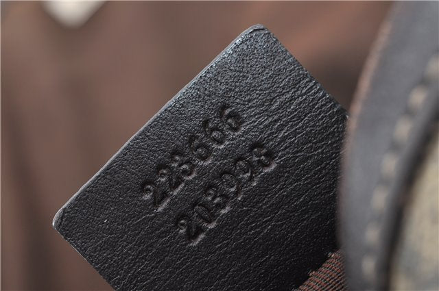 Authentic GUCCI Shoulder Cross Body Bag Purse GG PVC Leather 223666 Brown 0280G