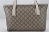 Authentic GUCCI Vintage Shoulder Tote Bag GG PVC Leather 211138 Brown 0281F