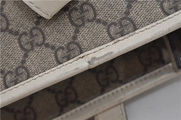 Authentic GUCCI Vintage Shoulder Tote Bag GG PVC Leather 211138 Brown 0281F