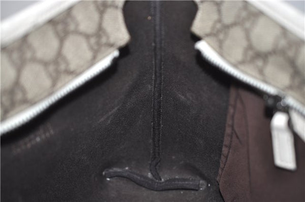 Authentic GUCCI Vintage Shoulder Tote Bag GG PVC Leather 211138 Brown 0281F