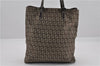 Authentic FENDI Zucchino Shoulder Hand Bag Canvas Leather Brown 0281G