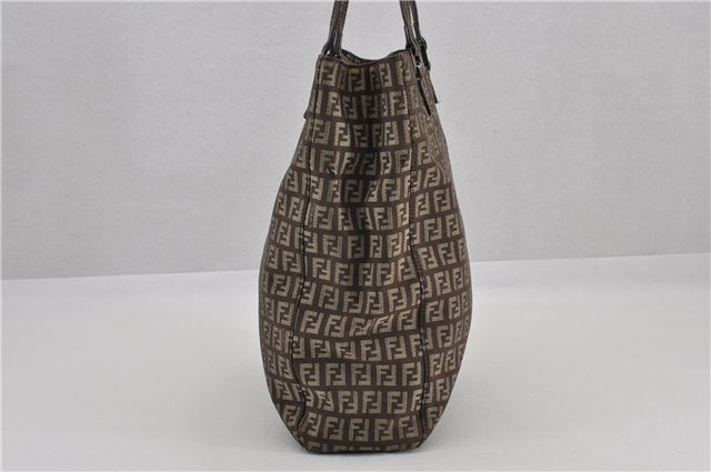 Authentic FENDI Zucchino Shoulder Hand Bag Canvas Leather Brown 0281G