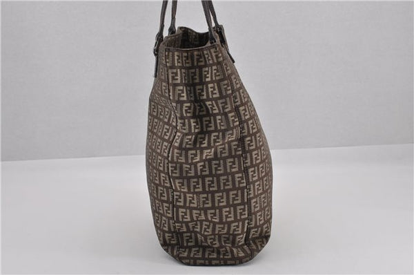Authentic FENDI Zucchino Shoulder Hand Bag Canvas Leather Brown 0281G