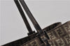 Authentic FENDI Zucchino Shoulder Hand Bag Canvas Leather Brown 0281G
