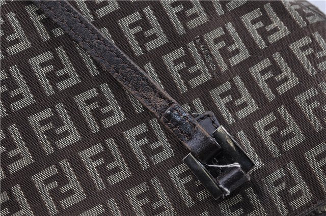 Authentic FENDI Zucchino Shoulder Hand Bag Canvas Leather Brown 0281G