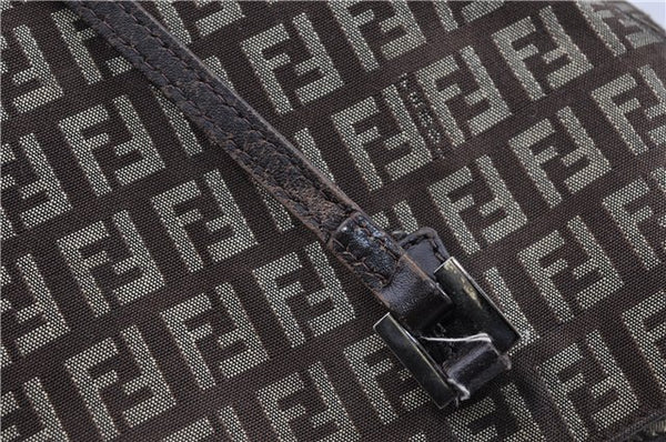 Authentic FENDI Zucchino Shoulder Hand Bag Canvas Leather Brown 0281G