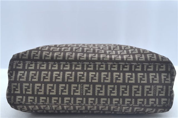 Authentic FENDI Zucchino Shoulder Hand Bag Canvas Leather Brown 0281G