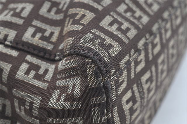 Authentic FENDI Zucchino Shoulder Hand Bag Canvas Leather Brown 0281G