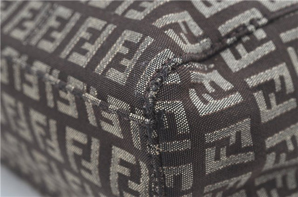 Authentic FENDI Zucchino Shoulder Hand Bag Canvas Leather Brown 0281G