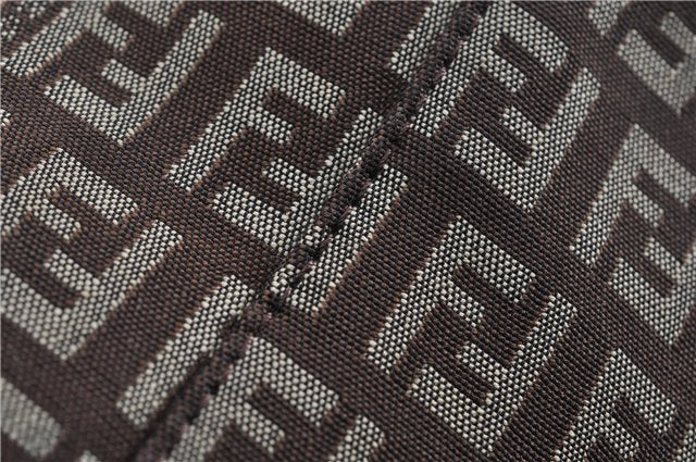 Authentic FENDI Zucchino Shoulder Hand Bag Canvas Leather Brown 0281G