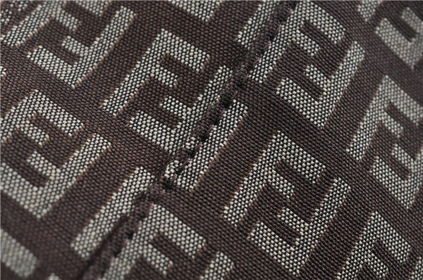 Authentic FENDI Zucchino Shoulder Hand Bag Canvas Leather Brown 0281G