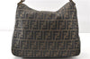 Authentic FENDI Vintage Zucca Shoulder Bag Purse Canvas Leather Brown 0282G
