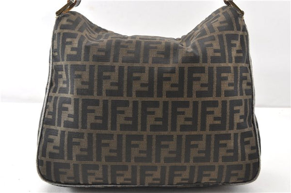 Authentic FENDI Vintage Zucca Shoulder Bag Purse Canvas Leather Brown 0282G