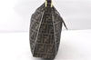 Authentic FENDI Vintage Zucca Shoulder Bag Purse Canvas Leather Brown 0282G