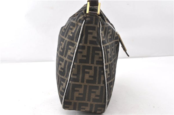 Authentic FENDI Vintage Zucca Shoulder Bag Purse Canvas Leather Brown 0282G