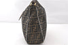 Authentic FENDI Vintage Zucca Shoulder Bag Purse Canvas Leather Brown 0282G