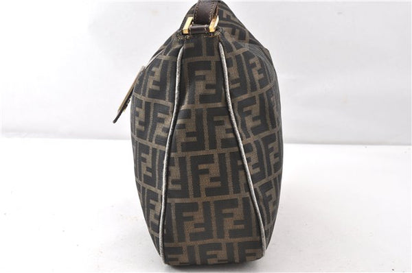 Authentic FENDI Vintage Zucca Shoulder Bag Purse Canvas Leather Brown 0282G
