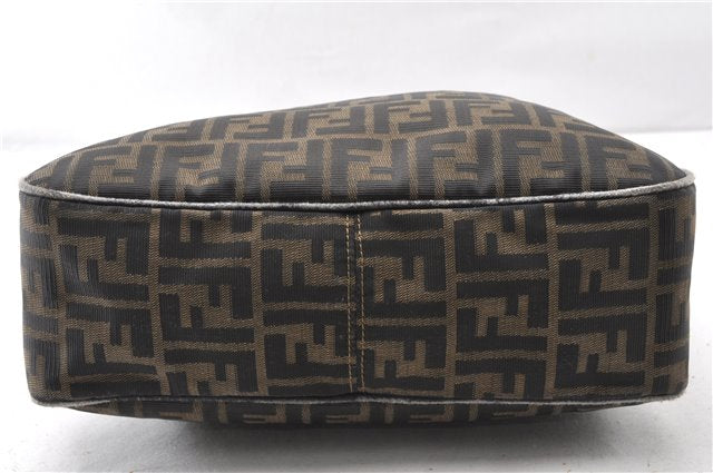 Authentic FENDI Vintage Zucca Shoulder Bag Purse Canvas Leather Brown 0282G